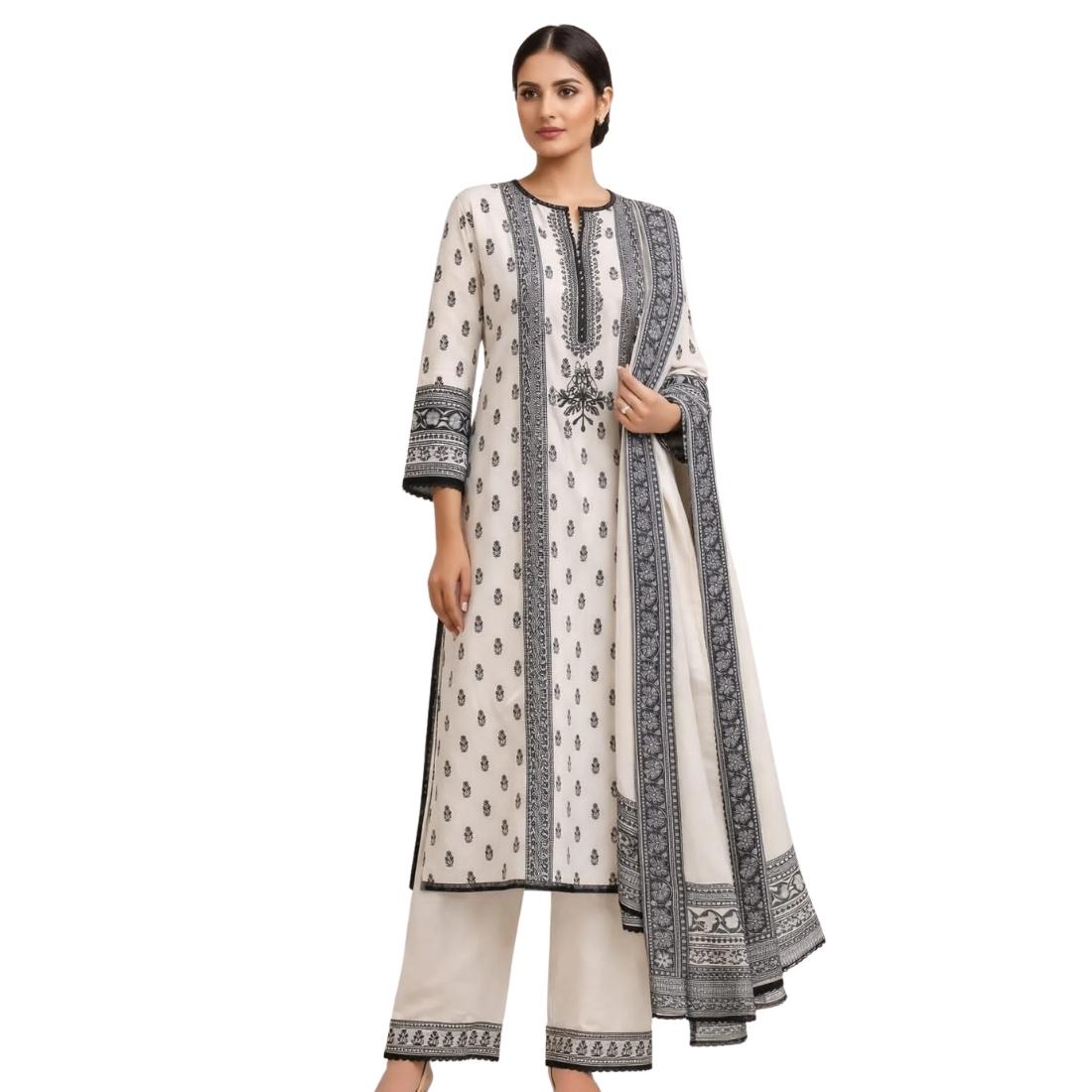 Premium Quality New Trendy Readymade 3 pieces Dress