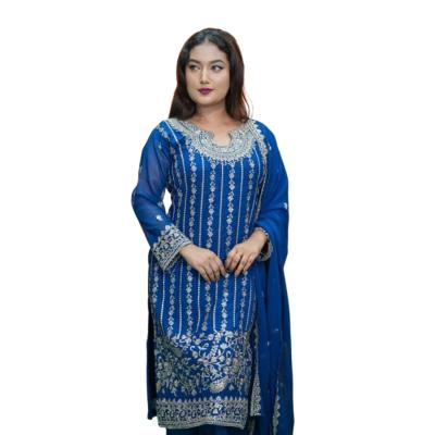 Georgette Embroidered Three Piece Set for Women | Festive Party Wear Dress