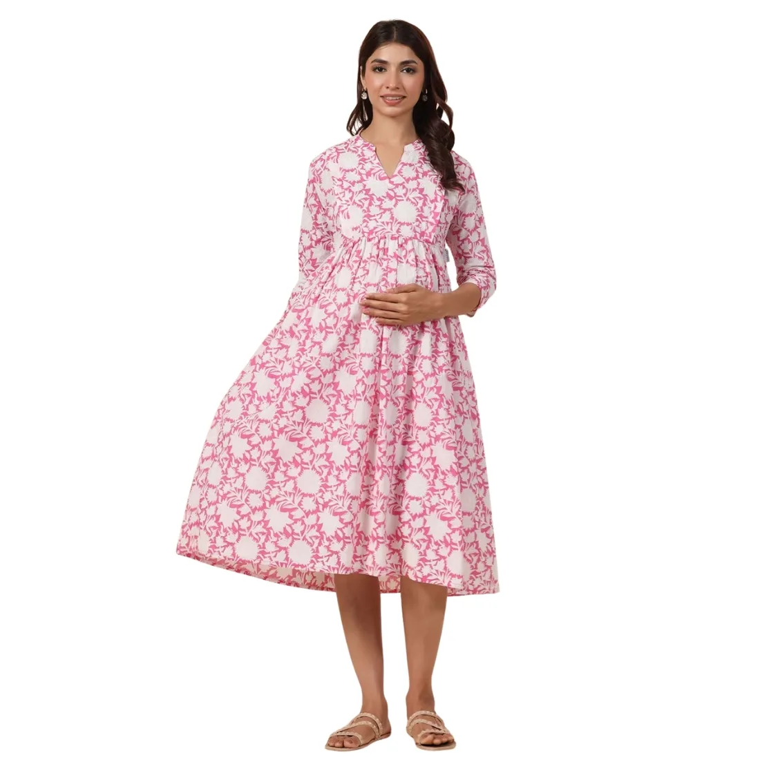 Floral Print A-Line Dress with Insert Pocket thumb 4