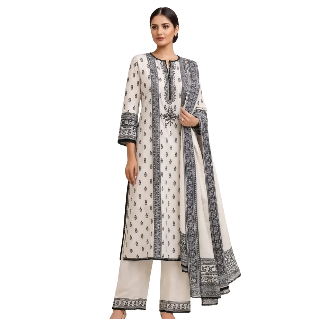 Premium Quality New Trendy Readymade 3 pieces Dress