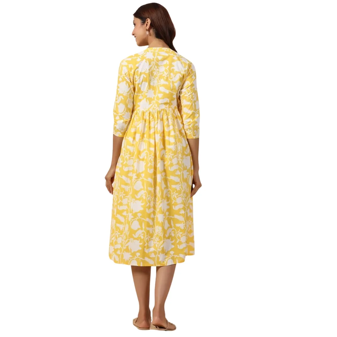 Pregnent Woman Floral Print A-Line Dress with Insert Pocket thumb 5