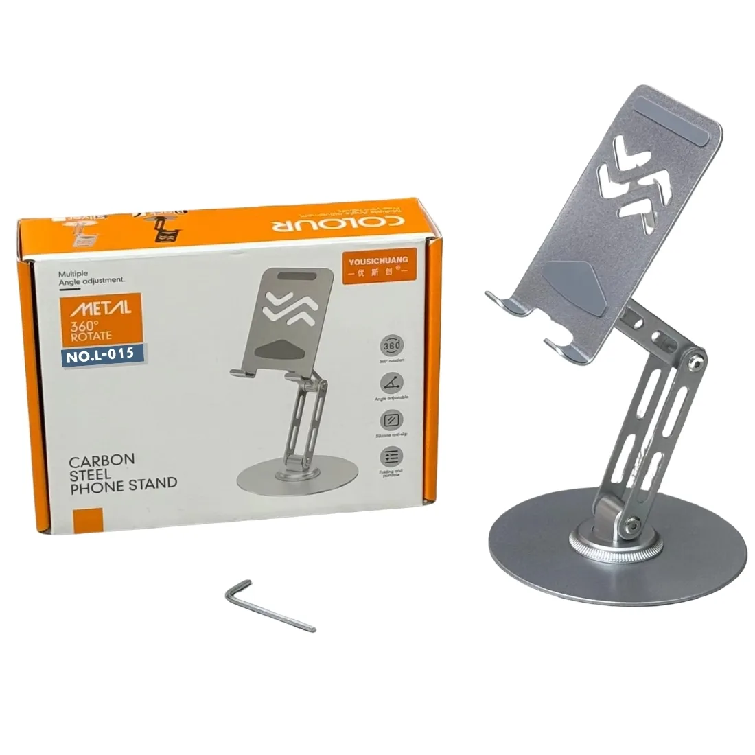 Metal 360 Rotate L-015 Carbon Steel Phone Stand thumb 3