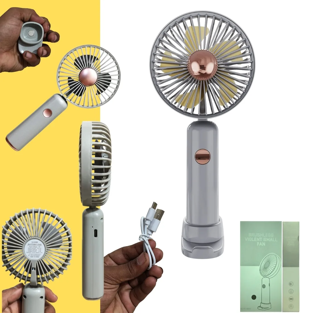 Mini Hand  Electric Travel Fan with Phone Stand thumb 8
